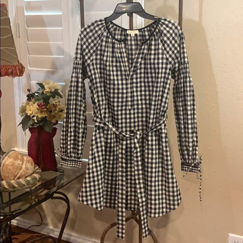 So Cute Cotton Blue Check  Dress